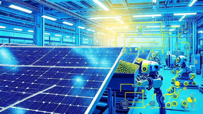 Una instalación solar futurista clasifica energía limpia